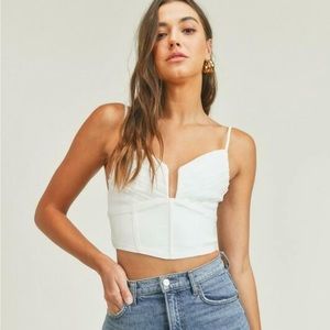 White Corset Crop Top